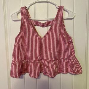 Pink Striped Crop Tank